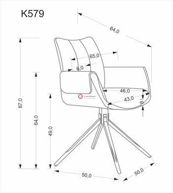 CentrMebel | Стілець обідній в екошкірі K-579 (сірий) 16