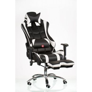 CentrMebel | Кресло геймерськое Special4You ExtremeRace black/white with footrest (E4732) 18
