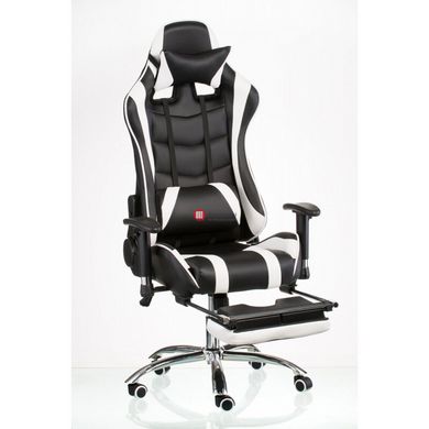CentrMebel | Кресло геймерськое Special4You ExtremeRace black/white with footrest (E4732) 16