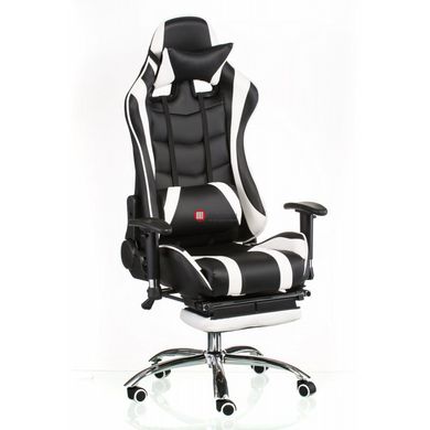 CentrMebel | Кресло геймерськое Special4You ExtremeRace black/white with footrest (E4732) 6