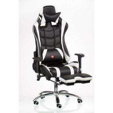 CentrMebel | Крісло геймерське Special4You ExtremeRace black/white with footrest (E4732) 17