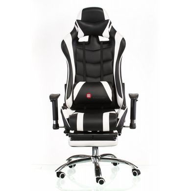 CentrMebel | Кресло геймерськое Special4You ExtremeRace black/white with footrest (E4732) 3
