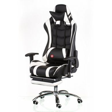 CentrMebel | Кресло геймерськое Special4You ExtremeRace black/white with footrest (E4732) 2