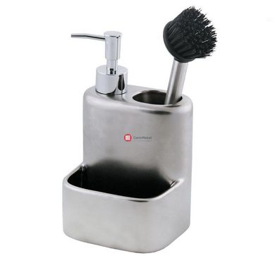 CentrMebel | Дозатор для мыла НАСТОЛЬНЫЙ В КОМПЛЕКТ сеточку И Щетка для мытья посуды ROTUND 1