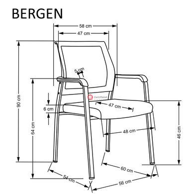 CentrMebel | Кресло конференционное BERGEN (черный) 8