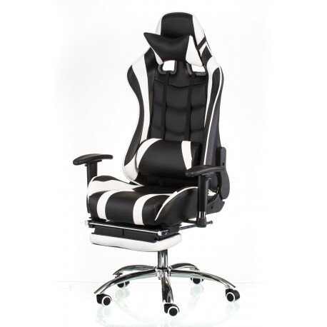 CentrMebel | Крісло геймерське Special4You ExtremeRace black/white with footrest (E4732) 1