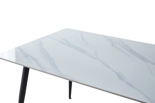 CentrMebel | Стол обеденный прямоугольный нараскладной керамический SABA CERAMIC 130х70 (белый мрамор) 1