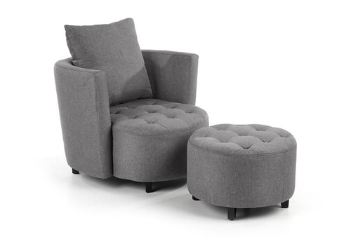 CentrMebel | Комплект HAMPTON (Кресло для отдыха + подставка для ног) (серый) 1