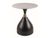 CentrMebel | Журнальний столик з керамічною стільницею та металом діаметр 50 VIRGO (Білий/Чорний/Золото) 1