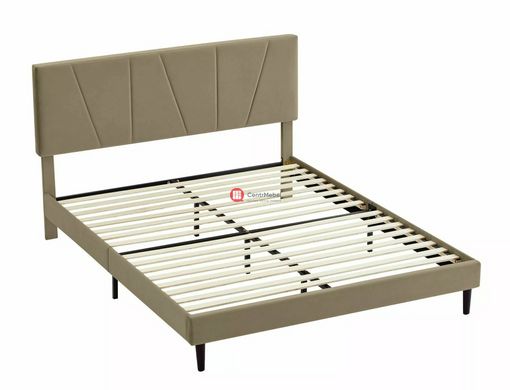CentrMebel | Ліжко двоспальне велюрове 160x200 Savana Velvet (бежевий) 4