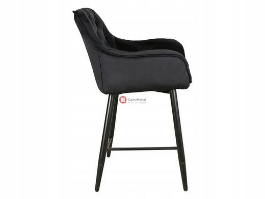 CentrMebel | Барный стул бархатный CHERRY H-2 VELVET (черный) 3