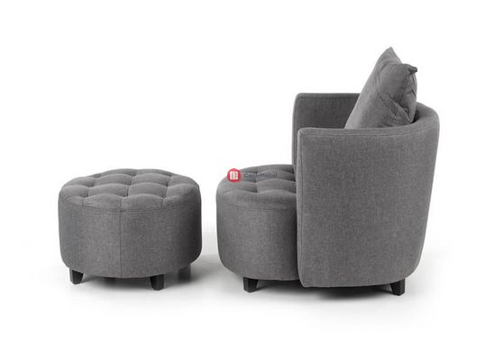 CentrMebel | Комплект HAMPTON (Крісло для відпочинку + підставка для ніг) (сірий) 5