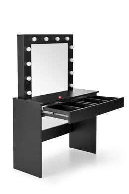 CentrMebel | Туалетний столик з дзеркалом HOLLYWOOD (чорний) 2