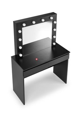 CentrMebel | Туалетный столик с зеркалом HOLLYWOOD (черный) 5