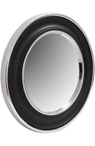 CentrMebel | Настінне дзеркало Round 525 Silver/Black Ø 45 cm (чорний; срібний) 1