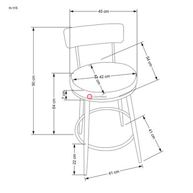 CentrMebel | Барний стілець H115 (чорний) 11