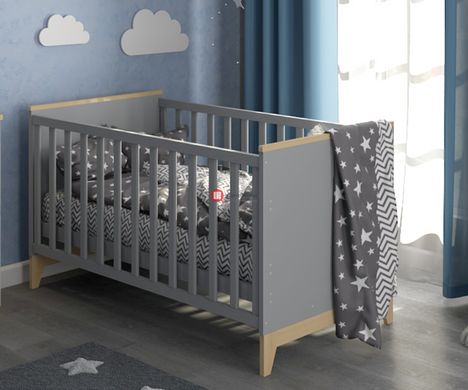 CentrMebel | Кроватка детская "Мила" (серый) 2