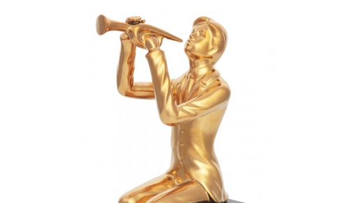 CentrMebel | Скульптура Trombone Player Gold (золотий) 1