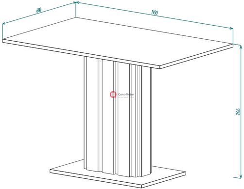 CentrMebel | Стіл обідній прямокутний нерозкладний з ЛДСП STARLINE 110X68 (білий) 2