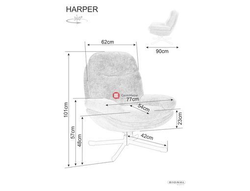 CentrMebel | Крісло для відпочинку в тканині Harper (олівковий) 5