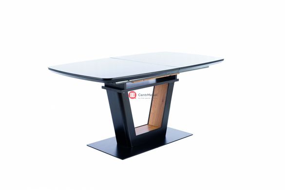 CentrMebel | Стол обеденный раскладной SYDNEY 160 (220) x90 (черный / дуб) 1