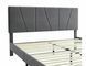 CentrMebel | Ліжко двоспальне велюрове 160x200 Savana Velvet (сірий) 8