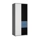 CentrMebel | Шкаф 3D2S LASER (серый/черный/белый/синий) 2
