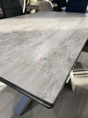 CentrMebel | Стол обеденный раскладной стеклянный с керамикой серый DAOSUN DT 8101 6