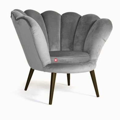 CentrMebel | Кресло MAGNOLIA VELVET, серый / венге 1