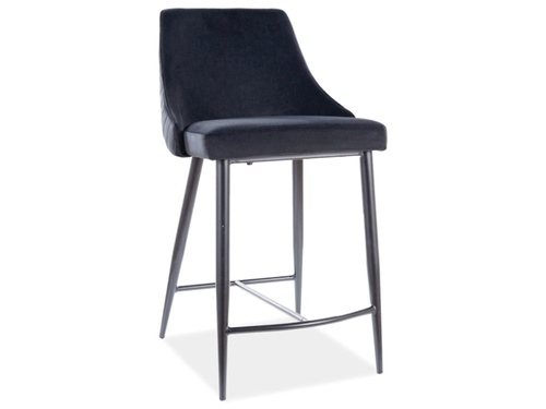 CentrMebel | Барний стілець PIANO B H-2 VELVET (чорний) 1