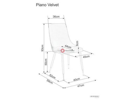 CentrMebel | Стілець обідній велюровий PIANO B VELVET (коричневий) 3