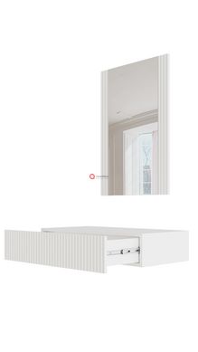 CentrMebel | Туалетний стіл з дзеркалом PAFOS (білий мат/білий мат) 1