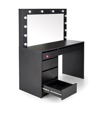 CentrMebel | Туалетный столик с зеркалом HOLLYWOOD XL (черный) 4