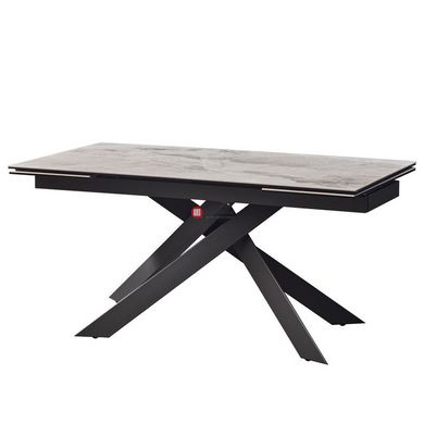 CentrMebel | Стол обеденный прямоугольный раскладной керамический Gracio Light Grey 160(240)х90 (серый мрамор) 2