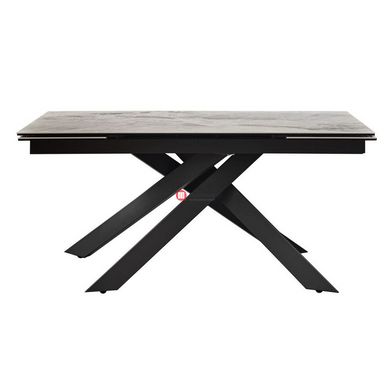 CentrMebel | Стол обеденный прямоугольный раскладной керамический Gracio Light Grey 160(240)х90 (серый мрамор) 3
