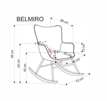 CentrMebel | Крісло гойдалка в тканині BELMIRO (сірий) 12