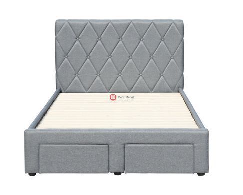 CentrMebel | Ліжко полуторне з шухлядами BETINA 120х200 (сірий) 5