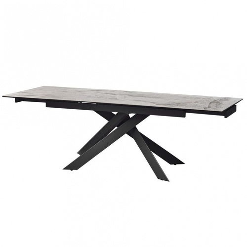 CentrMebel | Стол обеденный прямоугольный раскладной керамический Gracio Light Grey 160(240)х90 (серый мрамор) 1