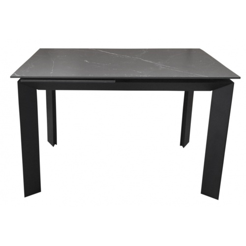 CentrMebel | Стол обеденный прямоугольный раскладной керамический Vermont Black Marble 120(170)х80 (черный мрамор) 1