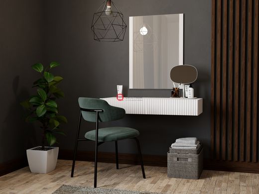CentrMebel | Туалетный столик с зеркалом PAFOS (белый мат/белый мат) 2