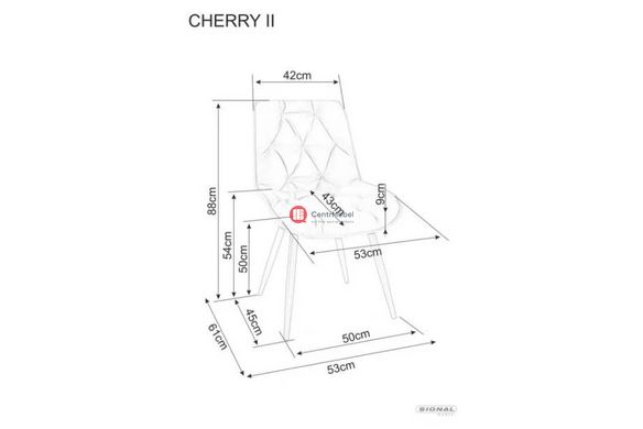 CentrMebel | Стілець обідній велюровий CHERRY II VELVET (чорний) 2