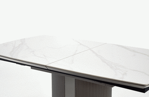 CentrMebel | Стіл обідній розкладний кераміка 160(220)х90 DANCAN (білий мармур) 11