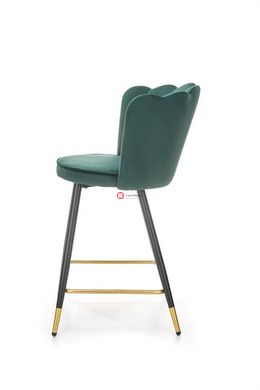 CentrMebel | Барний стілець H106 (темно -зелений/чорний/золото) 2