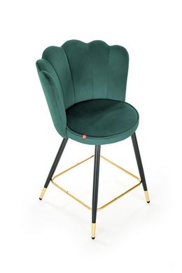 CentrMebel | Барний стілець H106 (темно -зелений/чорний/золото) 5