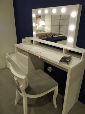 CentrMebel | DIVA Туалетный стол с освещением 2497KB49 (белый глянец) 5