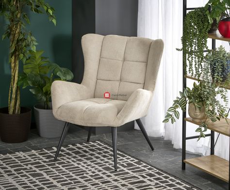 CentrMebel | Кресло для отдыха в ткани BYRON (бежевый) 2