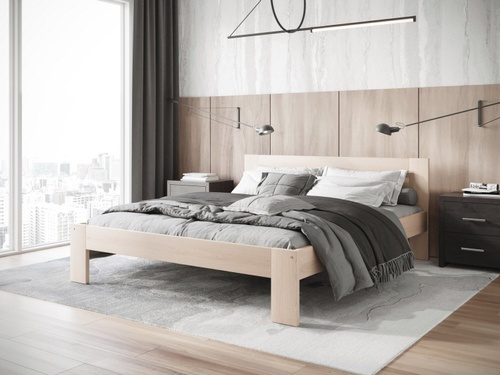 CentrMebel | Двухспальная кровать деревянная MATILDA 160x200 (натуральный) 1