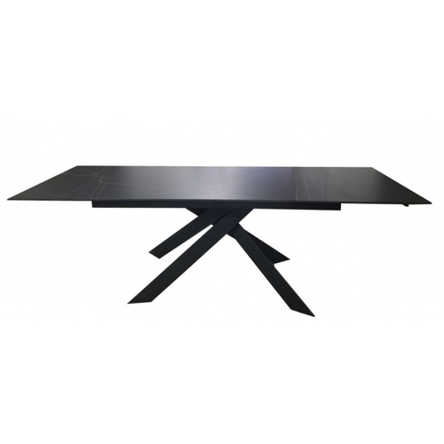 CentrMebel | Стол обеденный прямоугольный раскладной керамический Gracio Lofty Black 160(240)х90 (черный мрамор) 1