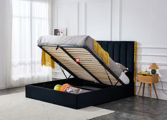 CentrMebel | Кровать двухспальная с подъемным механизмом PALAZZO 160x200 (черный) 7