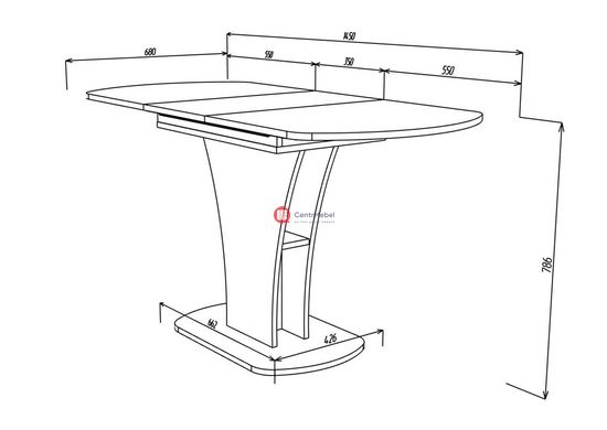 CentrMebel | Стол обеденный прямоугольный раскладной из ЛДСП SHERIDAN 110(145)X69 (белый) 5